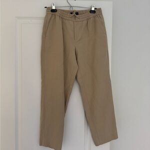 Banana Republic women’s beige ankle crop linen cotton blend pants size XS